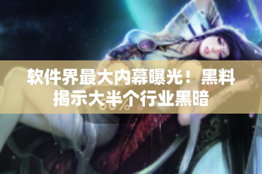 软件界最大内幕曝光！黑料揭示大半个行业黑暗