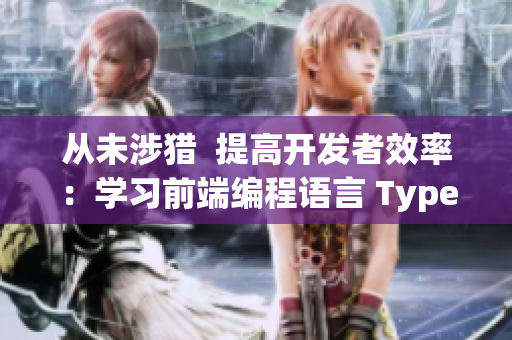 从未涉猎  提高开发者效率：学习前端编程语言 TypeScript