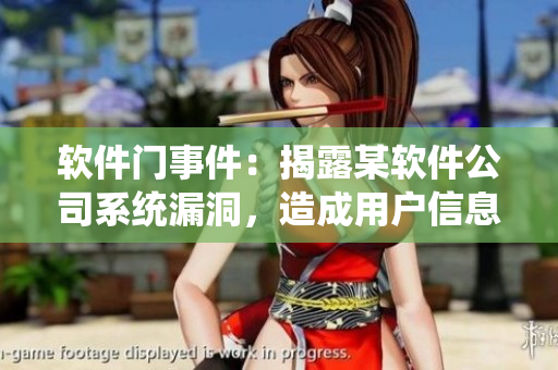 软件门事件：揭露某软件公司系统漏洞，造成用户信息泄露