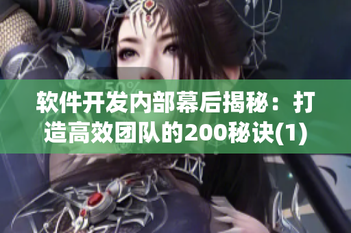 软件开发内部幕后揭秘：打造高效团队的200秘诀(1)