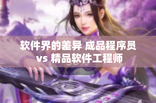 软件界的差异 成品程序员 vs 精品软件工程师