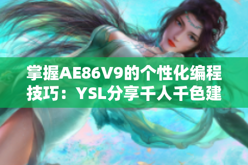 掌握AE86V9的个性化编程技巧：YSL分享千人千色建议