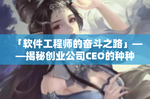 「软件工程师的奋斗之路」——揭秘创业公司CEO的种种困难与挑战