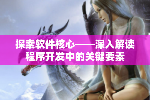 探索软件核心——深入解读程序开发中的关键要素