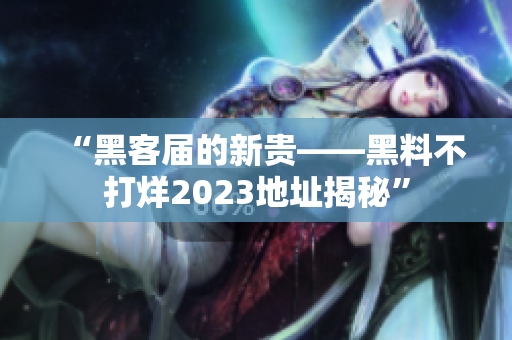 “黑客届的新贵——黑料不打烊2023地址揭秘”