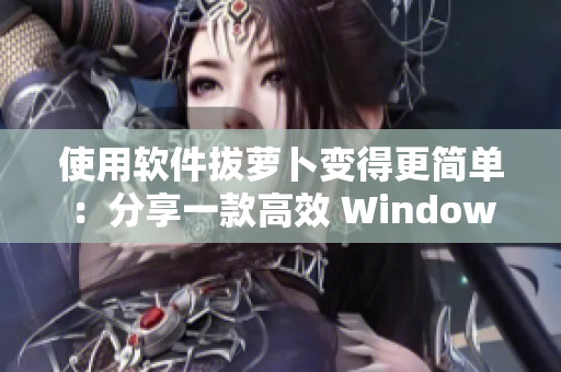 使用软件拔萝卜变得更简单：分享一款高效 Windows 工具