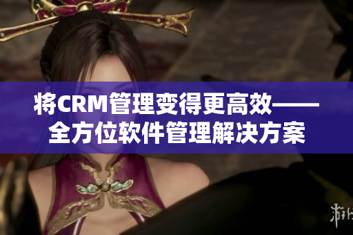 将CRM管理变得更高效——全方位软件管理解决方案