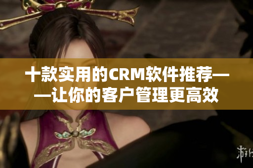 十款实用的CRM软件推荐——让你的客户管理更高效