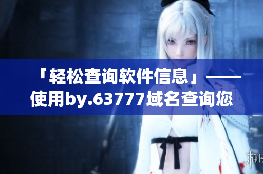 「轻松查询软件信息」——使用by.63777域名查询您所需的软件详情