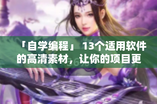「自学编程」 13个适用软件的高清素材，让你的项目更加专业