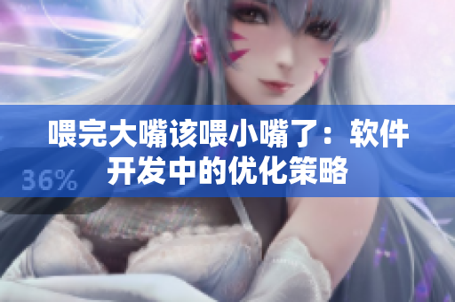 喂完大嘴该喂小嘴了：软件开发中的优化策略