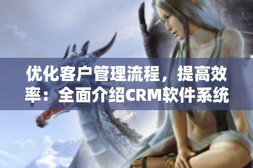 优化客户管理流程，提高效率：全面介绍CRM软件系统