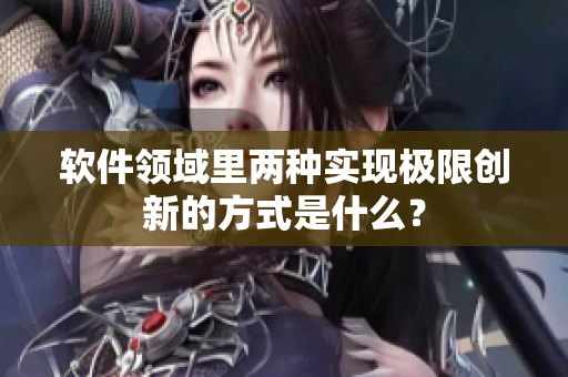 软件领域里两种实现极限创新的方式是什么？