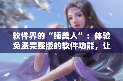 软件界的“睡美人”：体验免费完整版的软件功能，让你爱不释手