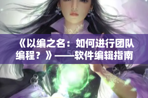 《以编之名：如何进行团队编程？》——软件编辑指南