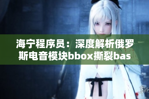 海宁程序员：深度解析俄罗斯电音模块bbox撕裂bass