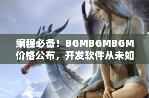 编程必备！BGMBGMBGM价格公布，开发软件从未如此方便