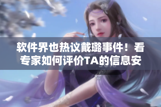 软件界也热议戴璐事件！看专家如何评价TA的信息安全策略