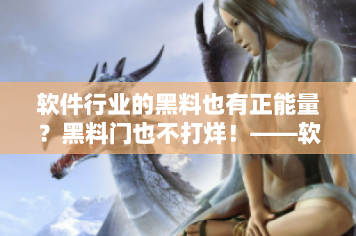 软件行业的黑料也有正能量?黑料门也不打烊!——软件行业黑料始末 软件行业的黑料也有正能量?黑料门也不打烊!——软件行业黑料始末