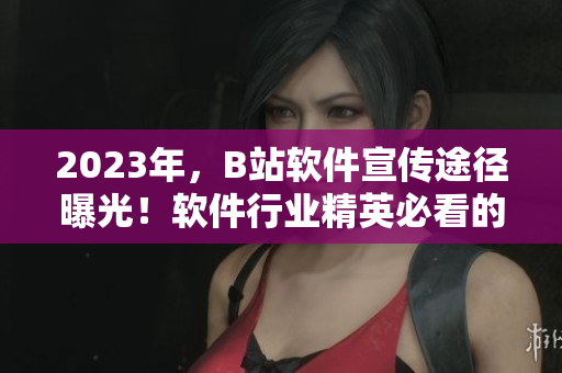 2023年，B站软件宣传途径曝光！软件行业精英必看的最新消息！