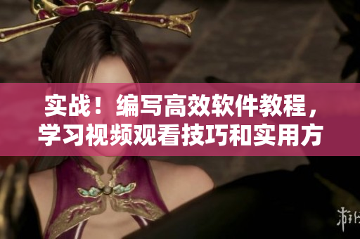 实战！编写高效软件教程，学习视频观看技巧和实用方法